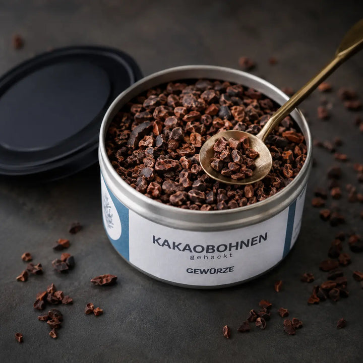 Kakaobohnensplits – grobe geröstete Kakaonibs im Detail