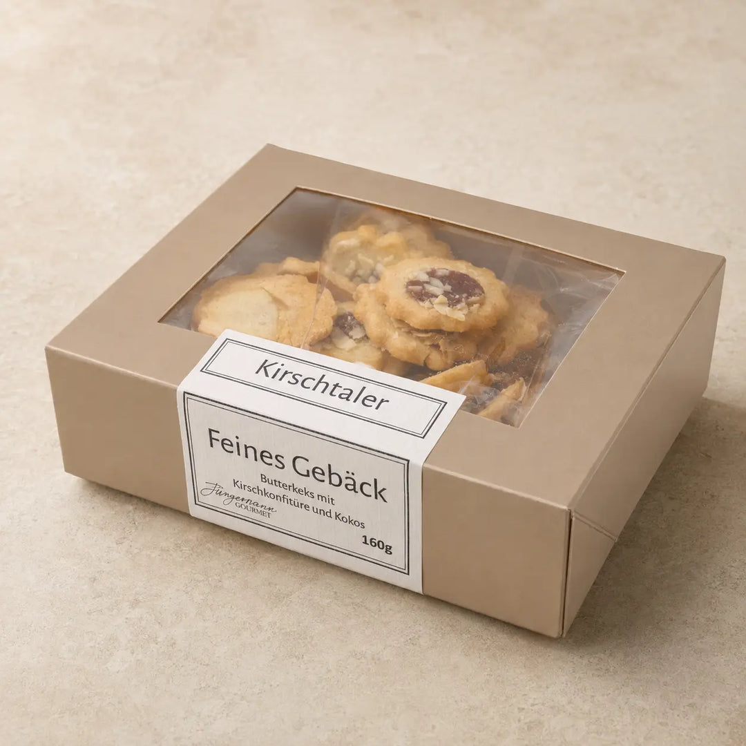 Kirschtaler von Jungermann Gourmet in der originalen 160-g-Fensterbox