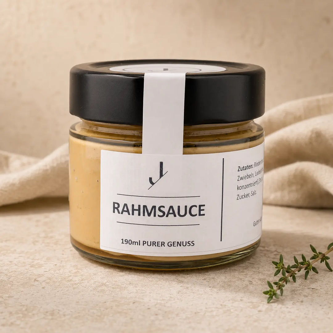 Jungermann Gourmet Rahmsauce im Glas – Premium Packshot