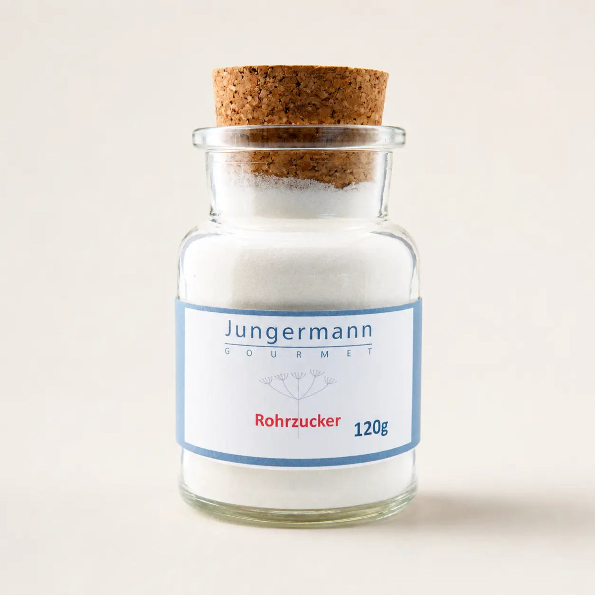 Rohrzucker von Jungermann Gourmet im 120-g-Korkglas
