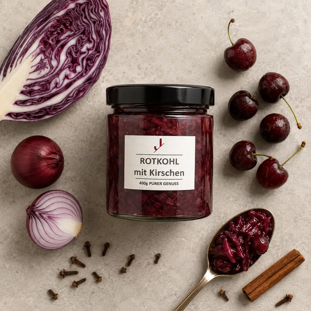 Jungermann Gourmet Rotkohl mit Kirschen, Rotkohl, Zwiebel und Gewürzen