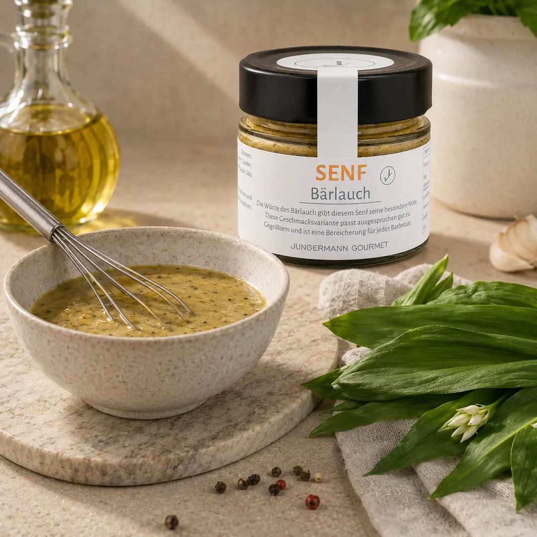 Senf mit Bärlauch als würzige Marinade – Zubereitungsidee