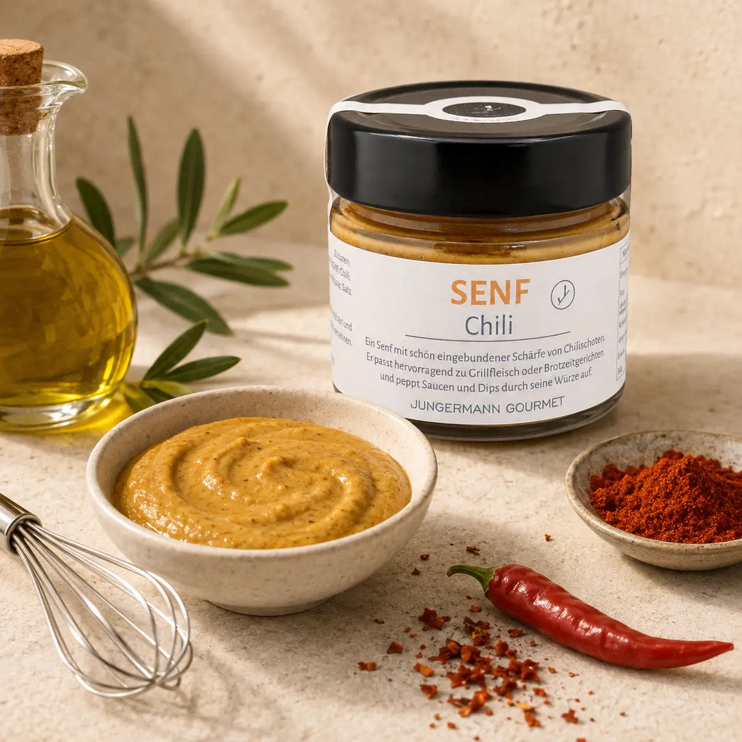 Senf mit Chili als würziger Dip – Zubereitungsidee