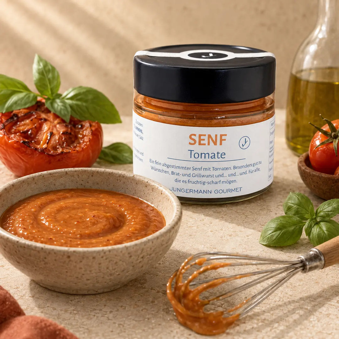 Senf mit Tomate als würziger Dip – Zubereitungsidee