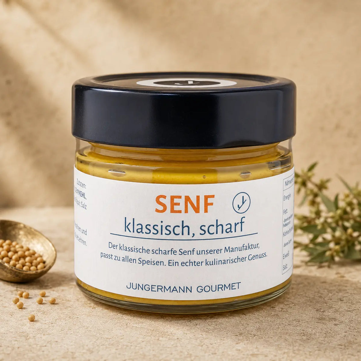 Jungermann Gourmet Senf nach traditioneller Art – Premium Packshot