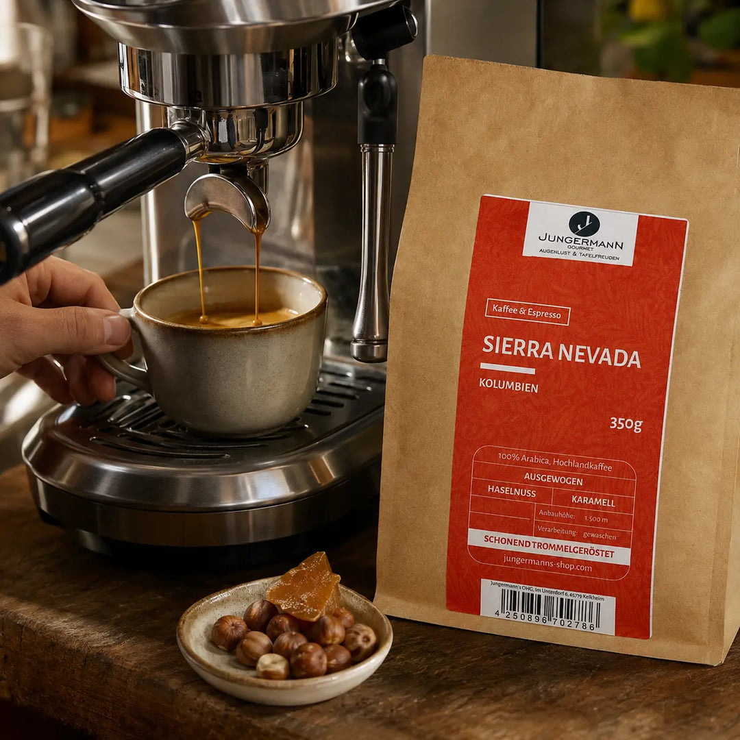 Sierra Nevada Kaffee aus Kolumbien bei der Espressozubereitung