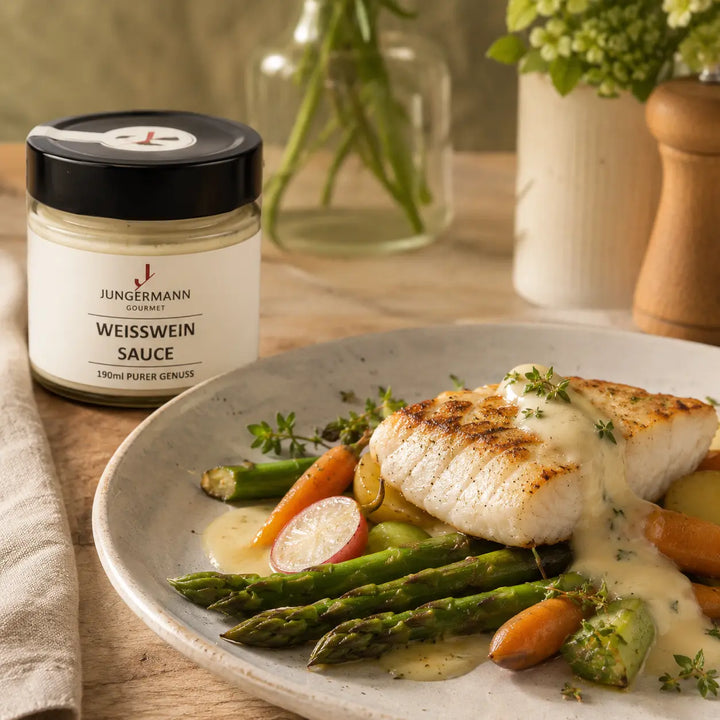 Jungermann Gourmet Weißwein-Sauce zu Fisch, Spargel und Gemüse