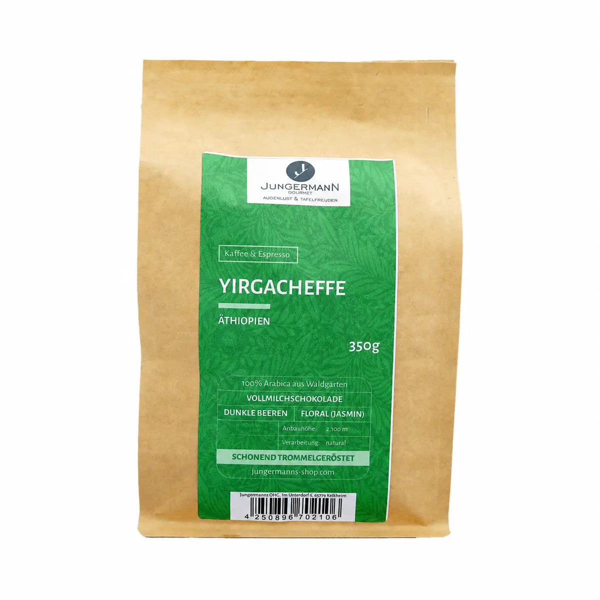 Yirgacheffe Kaffee von Jungermann Gourmet in der 350-g-Packung