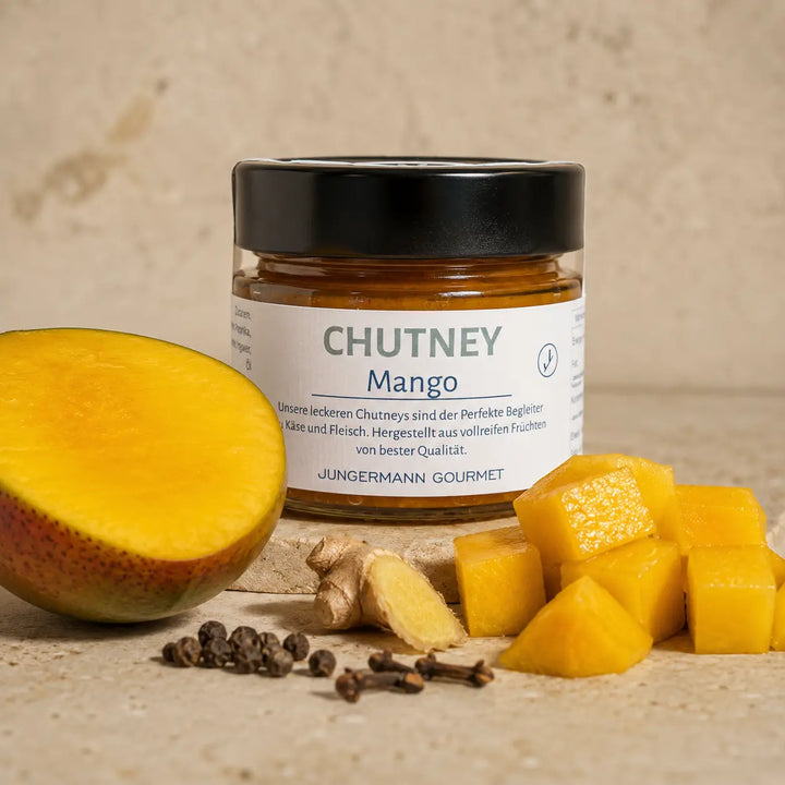 Mango-Chutney im originalen Glas mit Mango und feinen Gewürzen