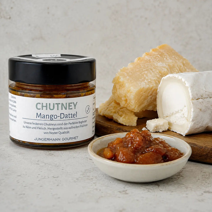 Mango-Dattel-Chutney als fruchtige Begleitung zu gereiftem Käse