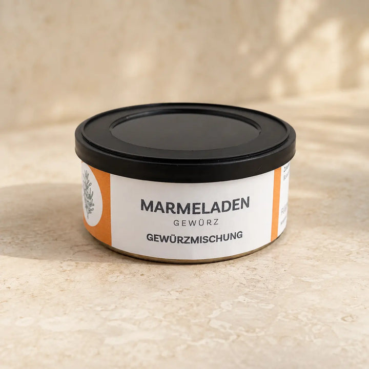 Marmeladengewürz in der originalen Gewürzdose als hochwertiger Packshot