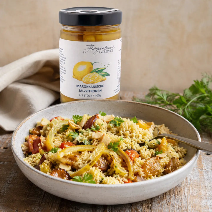 Marokkanische Salzzitronen als Würze zu Couscous und Gemüse