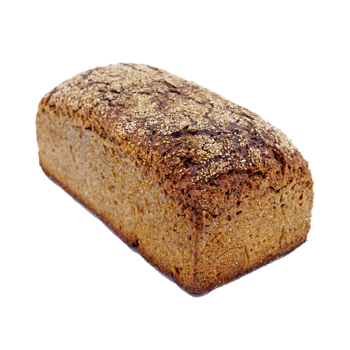Roggen-Vollkorn-Brot 600 g von Jungermann Gourmet, Produktansicht vor weißem Hintergrund.