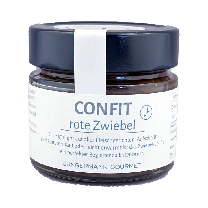 Zwiebel-Chutney von Jungermann Gourmet, Produktansicht vor weißem Hintergrund.